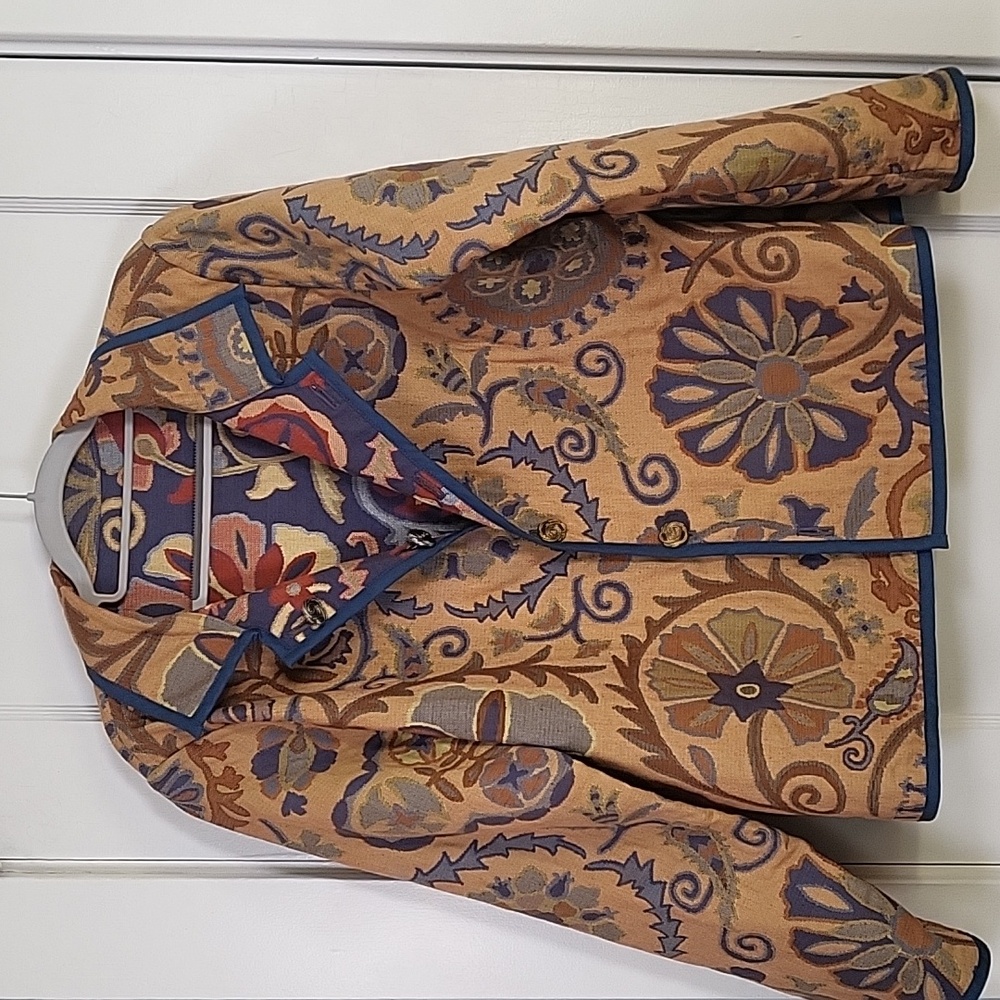 VINTAGE! Winding River Reversible Tapestry Coat - Picture 6 of 8